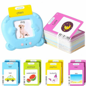 3 in One 1 Talking Flash Cards for Toddlers 2-6 Bilingual French-English