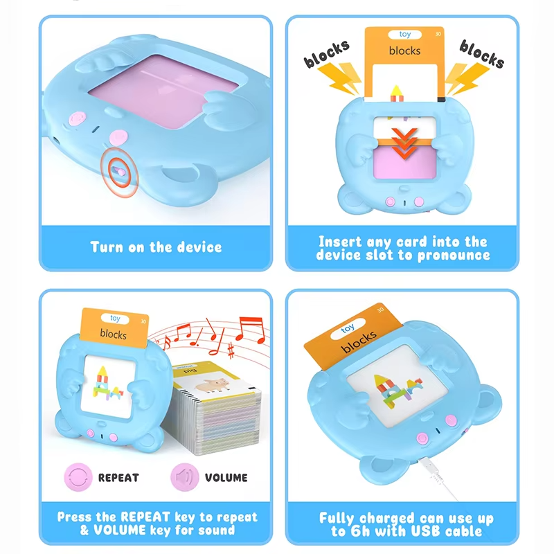 3 in One 1 Talking Flash Cards for Toddlers 2-6 Bilingual French-English - Image 3