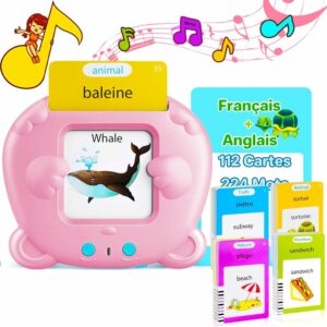3 in One 1 Talking Flash Cards for Toddlers 2-6 Bilingual French-English