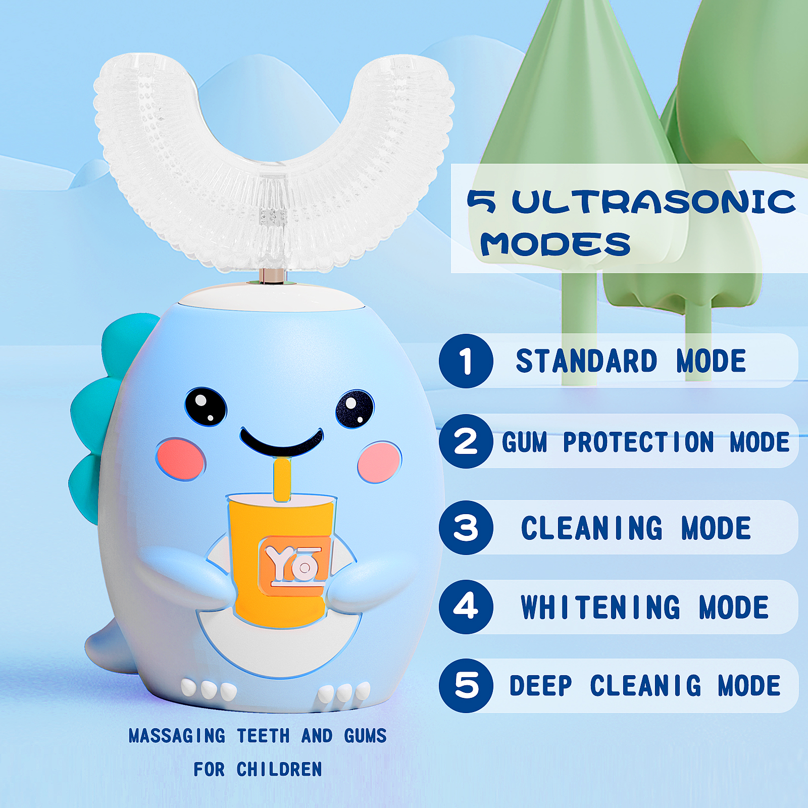 Kids 3D U-Shaped Automatic Rechargeable Toothbrush - Image 2