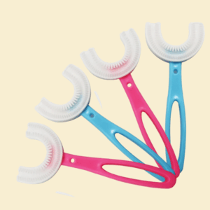360° All Cleaning Soft Silicone Toothbrush with for Toddler Age 7-11, 4 Pack.